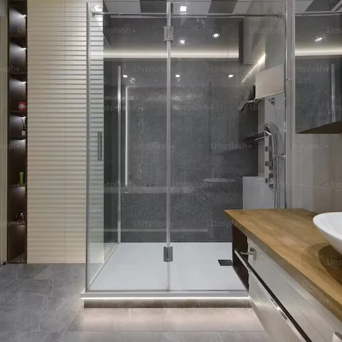 Shower & backsplashes provided by Enyart's Interior Touch in Coldwater, OH