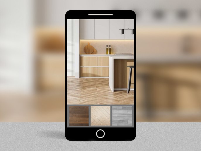 Flooring Visualizer on a mobile phone